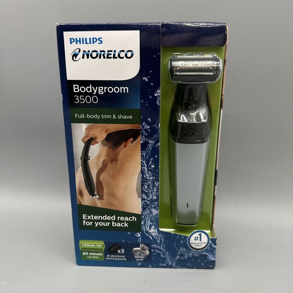 BL Philips Norelco Shaver 3500 Trim & Shave Bodygroom Brand New Damaged Box